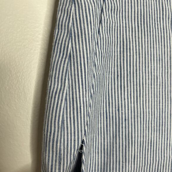 Banana Republic Avery Striped Pants Blue White Womens 8 Preppy Nautical Linen - Picture 3 of 8